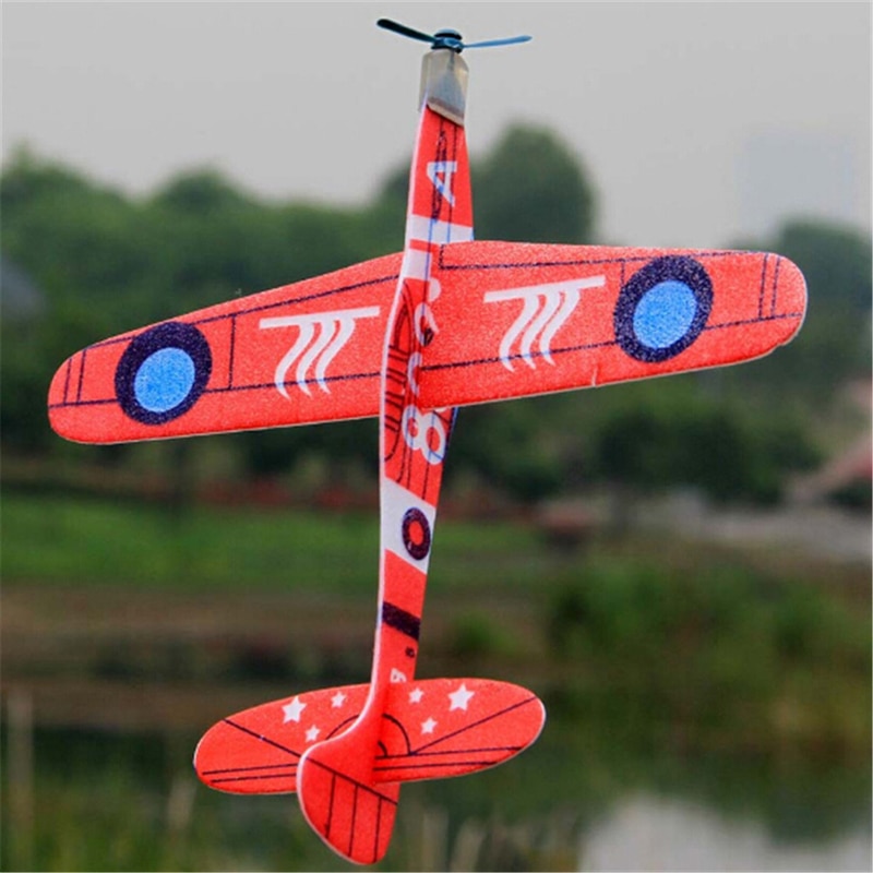 1Pcs 19Cm Hand Gooi Flying Zweefvliegtuig Vliegtuigen Epp Foam Vliegtuig Voor Kinderen Willekeurige Kleur Mini Drone Vliegtuigen Model speelgoed Baby Speelgoed