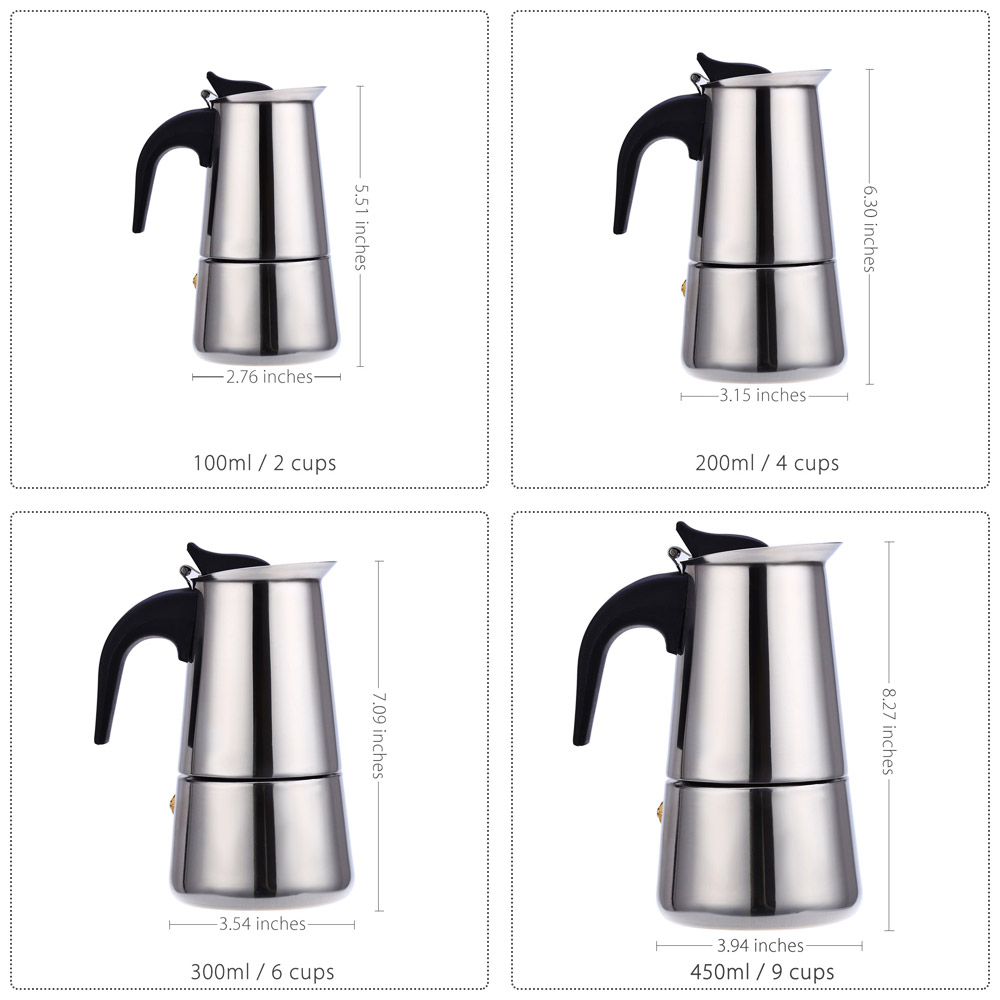 Coffee Pot Coffee Accessories Espresso Maker Percolator Stove Coffee Maker Percolator Drinkware Stainless Steel Aluminum Pot