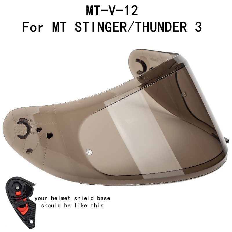 MT Helmet visor replacement wind shield for MT THUNDER 3 SV STINGER helmet original MT equipments: black