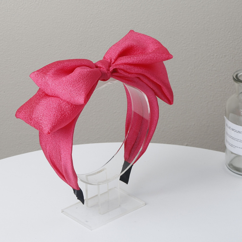 Bubbelgarn stora rosett hårband dam hög kranial topp koreansk färgglad hårknippa söt mångsidig håraccessoarer: Röd