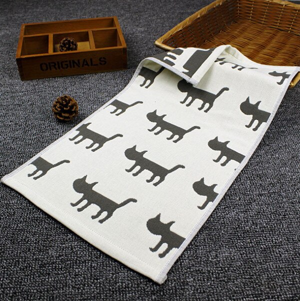 3 stuks cartoon kat handdoekjes gezichtshanddoeken katoenen snel drogende zachte washandjes badkamerhanddoeken: Grijs / 3440cm