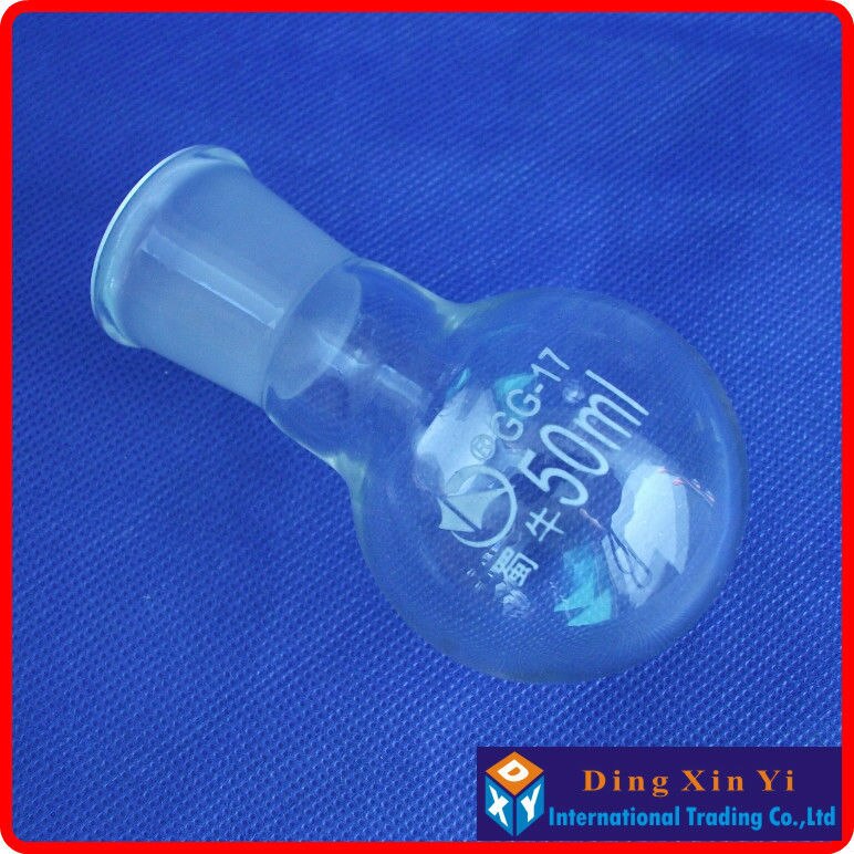 2PCS 50ml 24/29 single neck round-bottom flask,Boiling Flask round bottom,short neck standard ground mouth