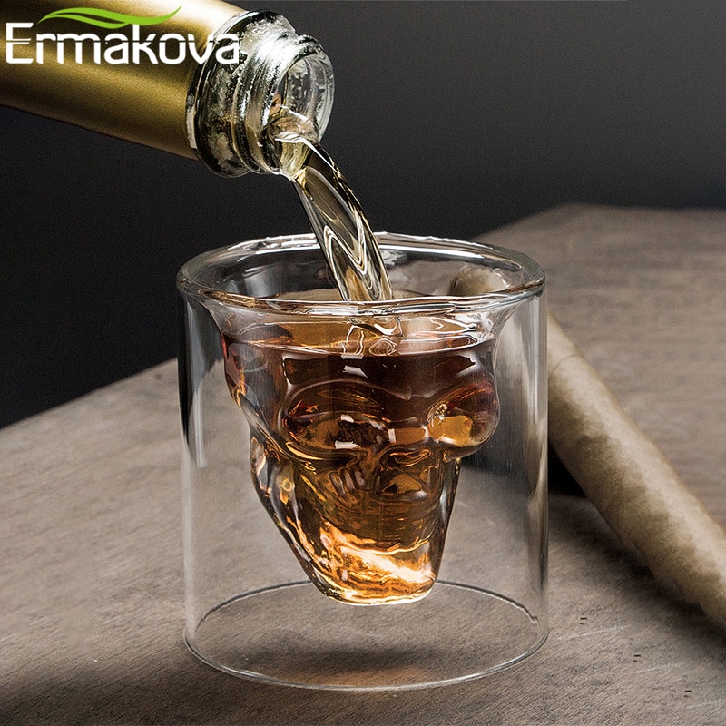Ermakova 25 Ml/75 Ml/150 Ml Glas Skull Shot Glas Wijn Bier Glas Voor Whiskey Wijn Vodka bar Club Beer Party Hotel Bruiloft Glas