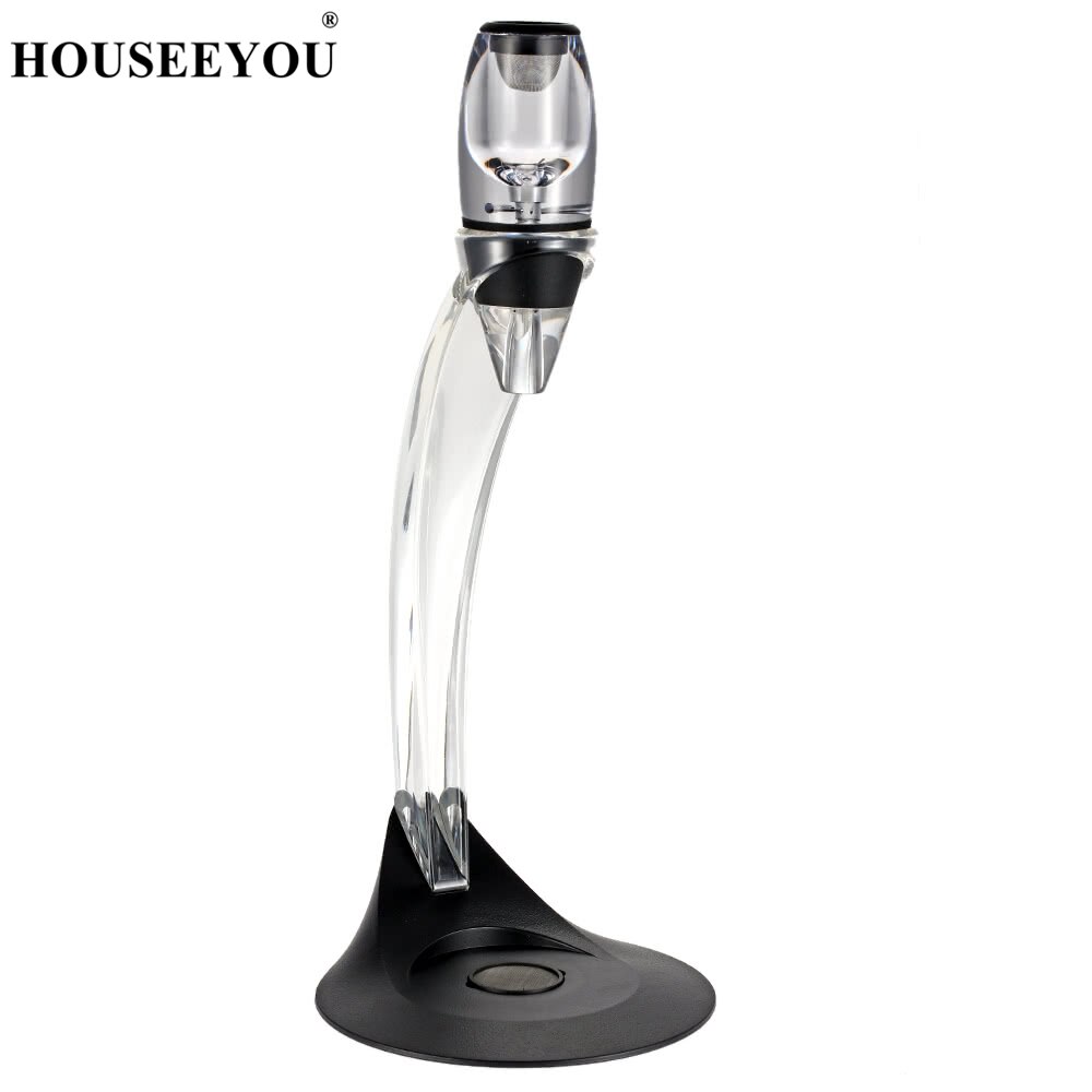 HOUSEEYOU Professionele Wijn Decanter Wijn Beluchten Set Mini Essentiële Rode Wijn Quick Beluchter met Filter Standhouder Bar Gereedschap