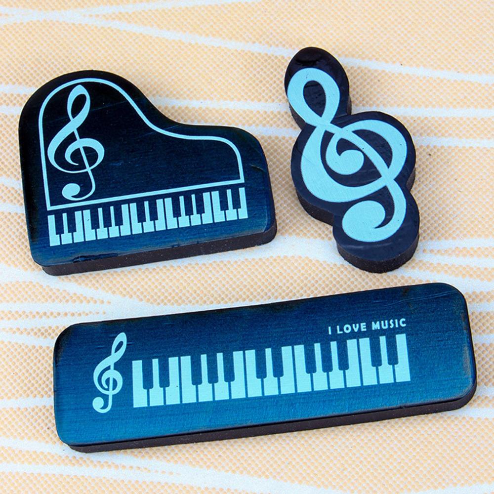 3 st / set musikaliska pianotoner gummi penna suddgummi skolelever koreanska brevpapper korrigering leveranser för barn