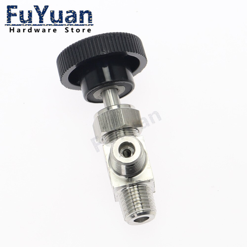 Right Angle 90 Degrees 1/4" NPT Male thread Stainless Steel 304 Flow Control Shut Off Crane Needle Valve