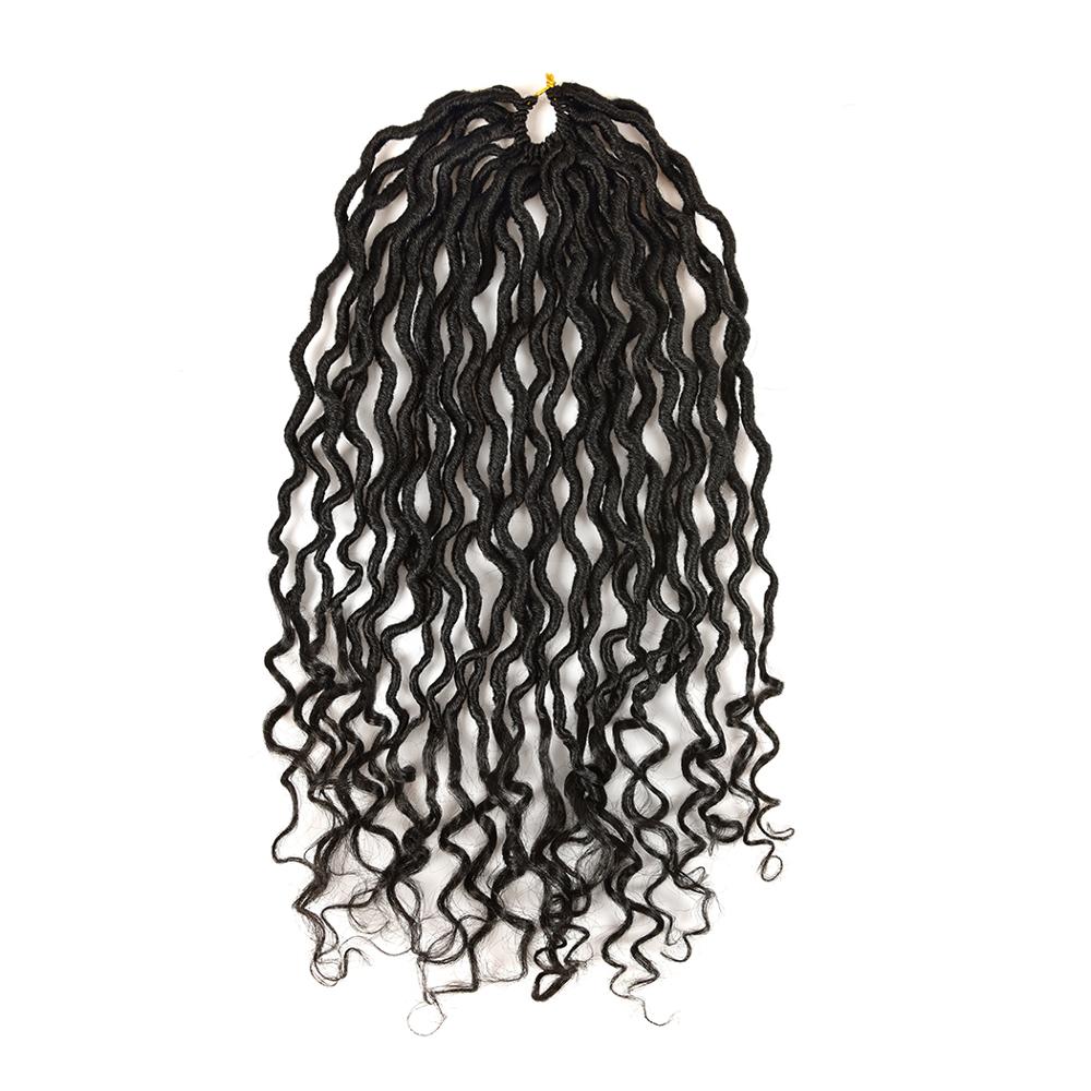 Antoniah 1b Hair Soft Crochet Hair Braids 18 Inch Faux Locs Curly Synthetic Hair Pre Loop Crochet Braiding Hair 24strands/pack: 1Pcs/Lot