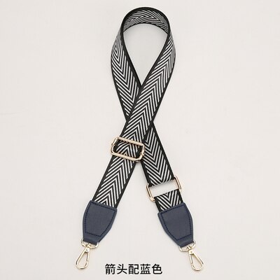 3.8cm zwarte witte strepen nylon katoenen stoffen tas riem diy enkele schoudertas riem handvat 88 ~ 140cm verstelbaar: 2