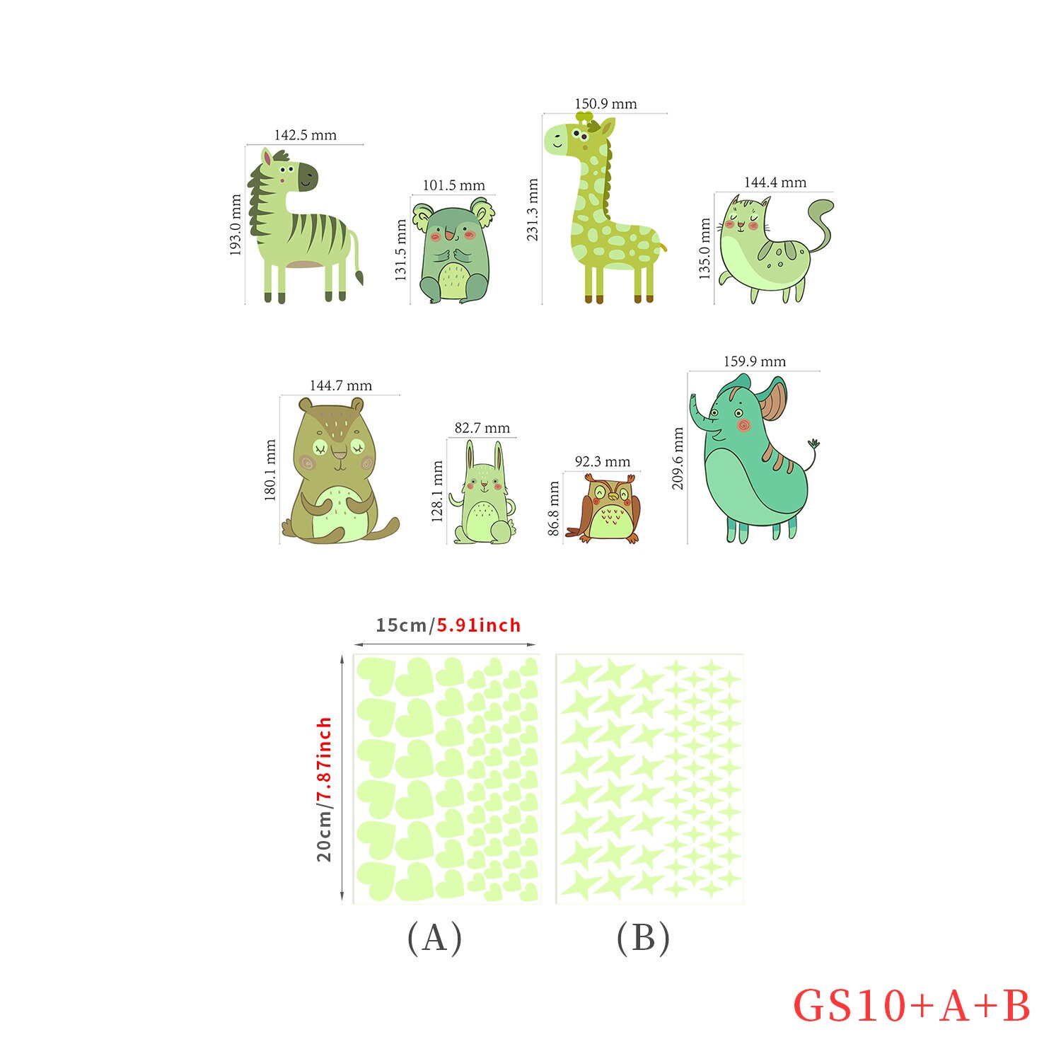 Cartoon Glow In The Dark Stickers Lichtgevende Eenhoorn 3d Muursticker Voor Kinderkamer Woonkamer Slaapkamer Decoratie Thuis Decals: GS-10