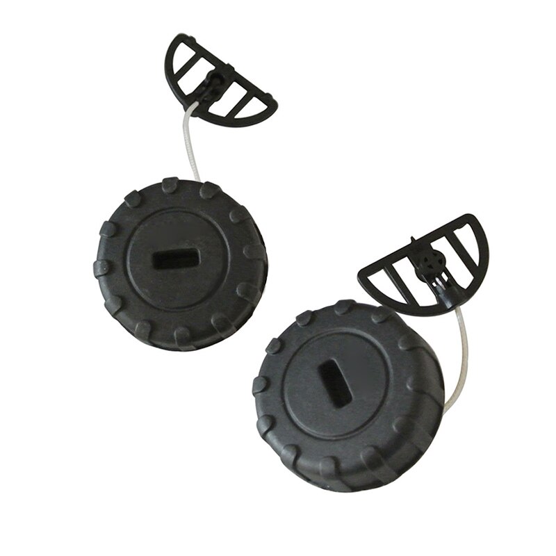 2 stk/sett plast tanklokk oljelokk for stihl motorsag 017 018 ms170 ms180 1130 350 0500 drivstoff gass oljepåfyllingslokk svart