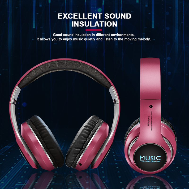 Headset With Mic Support TF Card HIFI Stereo Foldable Earphones 5.0 Bluetooth Headset Portable Wireless Headphones For Cellphone