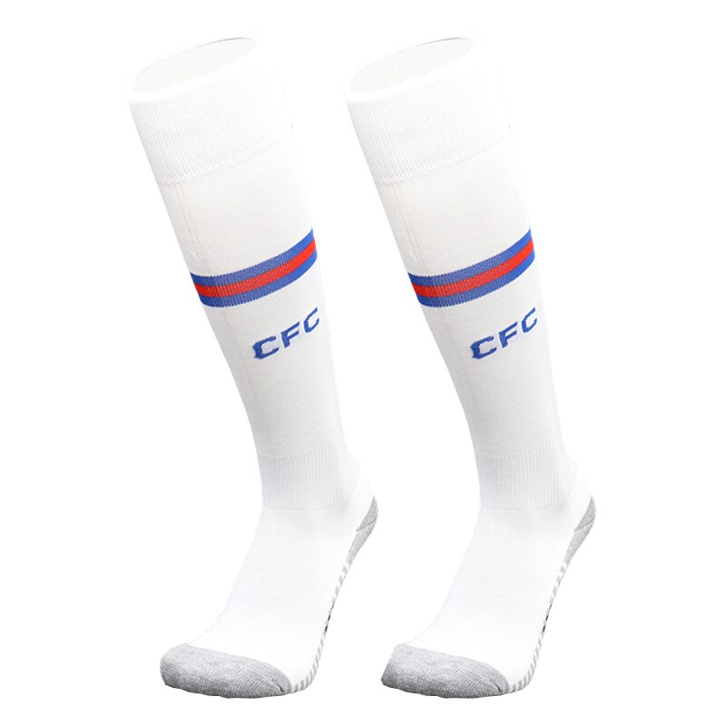 Men Sports Soccer Socks Football Club Sock Knee-High Breathable High Elastic Adult Kids Long Stocking Socks Boy: QEX white / for Adult