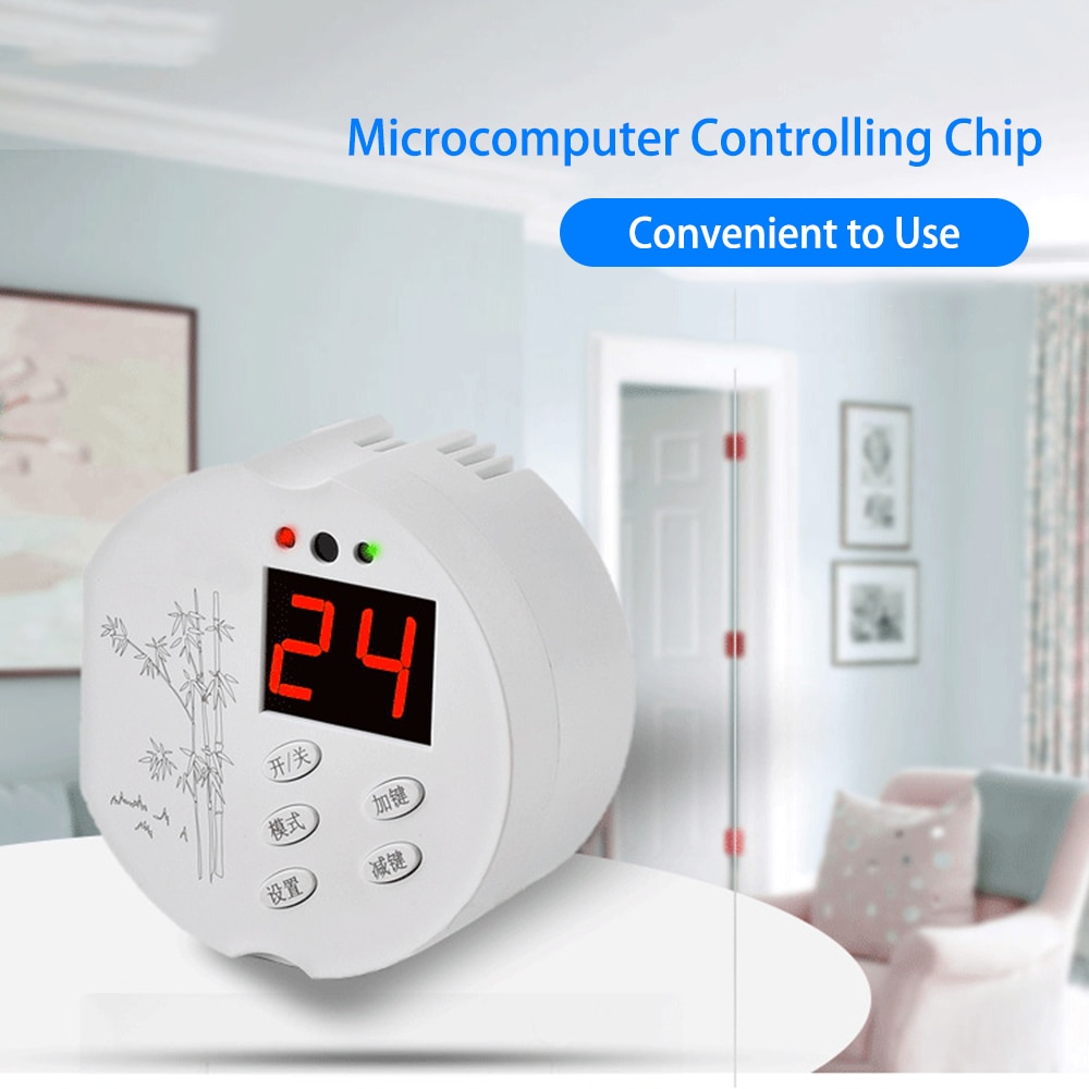 220V 2000W household Digital Temperature Controller Plug Socket Temp Adjustable Thermostat Switch with Remote Controller