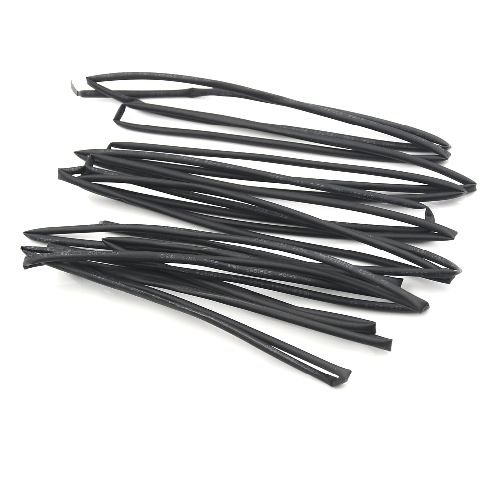 5M Heat Shrink Tubing Black Shrinkable Tube Car Cable Sleeving Assortment Wrap Wire Kit Diameter 3mm