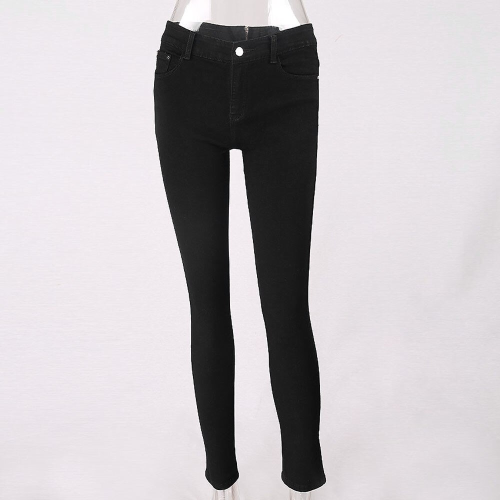 Dames Jeans Vrouwen Terug Rits Potlood Stretch Denim Skinny Jeans Hoge Taille Broek Zomer Katoenen Broek Voor Vrouwen
