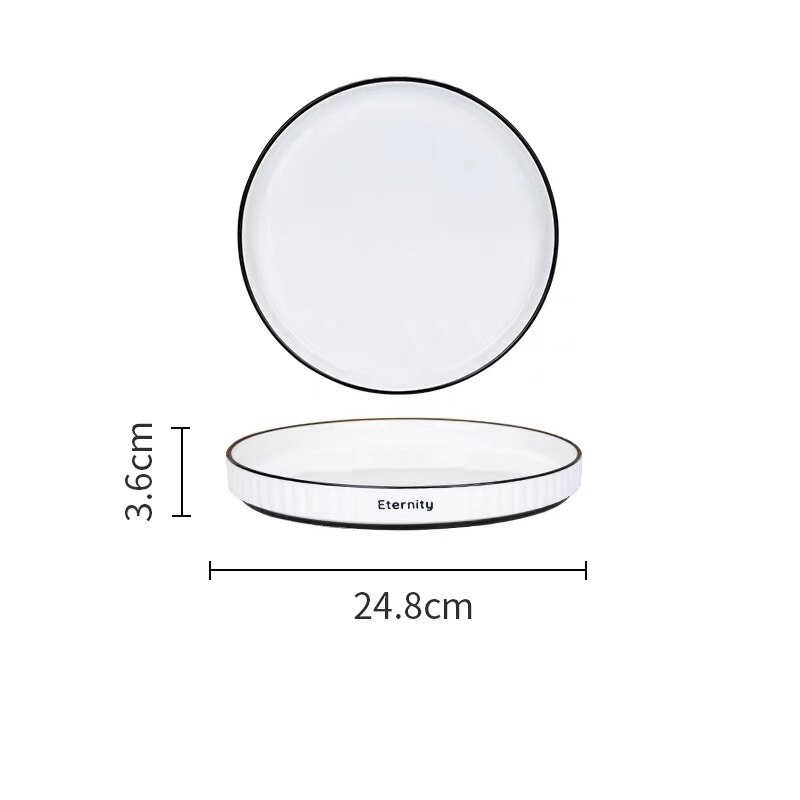 Jednokolorowa płyta ceramiczna stek talerz styl skandynawski zastawa stołowa miska deser danie talerze obiadowe zestaw obiadowy śliczny talerz: 10cal plate
