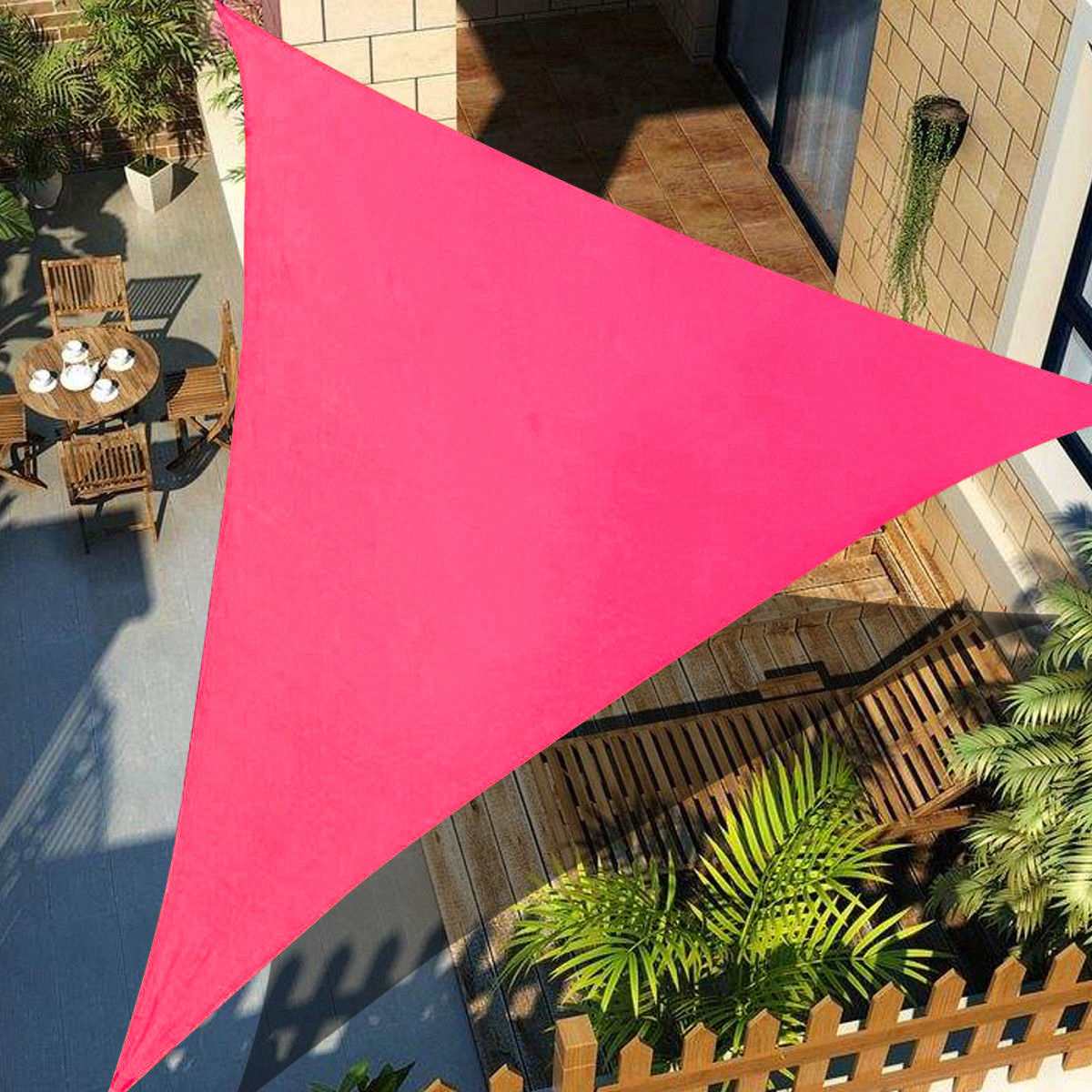 3x3m 4x4m 6x6m Sun Outdoor Sun Shelter Shade Sail Waterproof Triangle Awning Shade Sail Garden Patio Pool Camping Picnic Tent: 3x3x3m Pink