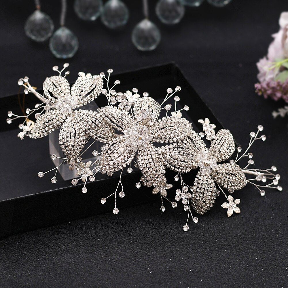 Sparkly Wedding Tiara Bruid Crown Bruids Haaraccessoires Crystal Hoofdtooi Rhinestone Hoofddeksels Bruids Haar Hoofdband Voor Vrouwen: HP252-S