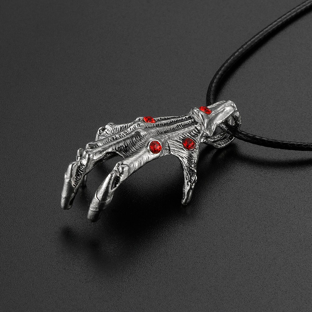 Car Pendant Personality Crystal Metal Skeleton Hand Auto Suspension Decoration Automobile Rearview Mirror Hanging Ornament