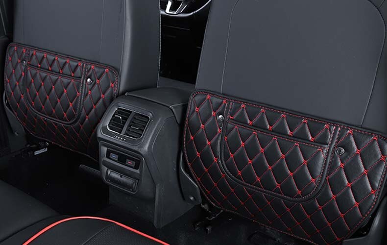 per VW Tiguan MK2 2018 2019 2020 2021 sedile posteriore auto anti-calcio pad coprisedili protezione posteriore accessori interni decorazione: nero rosso 2pezzi