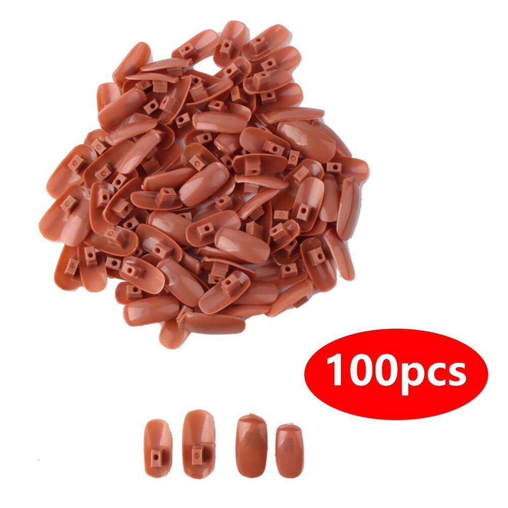 Mano Flexible para práctica de manicura, modelo de mano Flexible y reutilizable, dedo Flexible con puntas para uñas, modelo de entrenamiento ajustable para manos: 100PCS Nail Tips