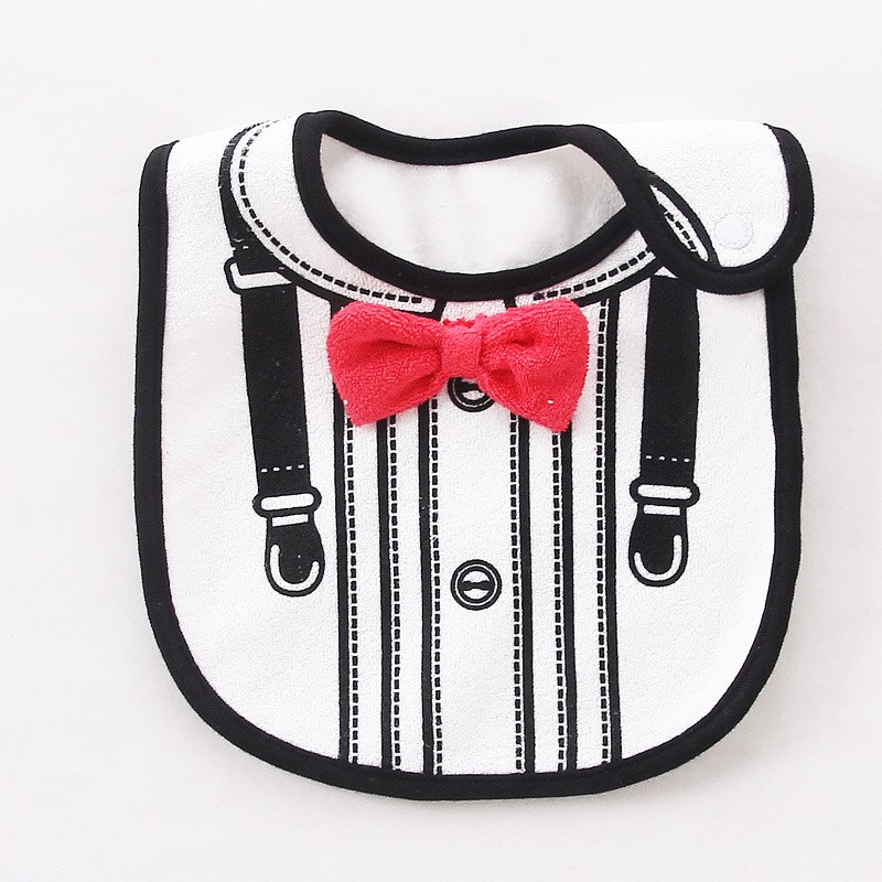 Bavaglino neonato 3 Strati Impermeabile Babys fumare Bavaglini per Bambini Cena Alimentazione Bavaglino saliva Asciugamano bambino Fiocco Rosso Cravatta Signore Baberos t0500