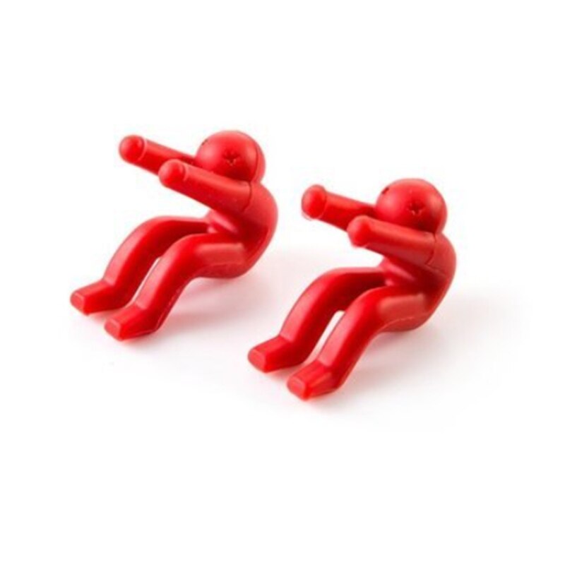 1 stk sjov mand form grydeclips køkken køkkenredskaber suppe ske hviler overløbsdæksel enhed mennesker model låg holder bordindretning: Rød