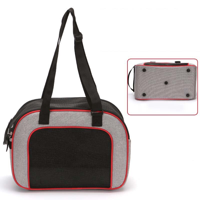 UNIQUE HOME LIVING Grey Portable Pet Carrier – Soft Cat Puppy Travel Cage / Dog Carry Basket Transporter Box