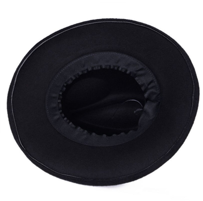Unisex Wool Felt Fedora Hat Classic Men Gentleman Wide Brim Fedoras Jazz Cap