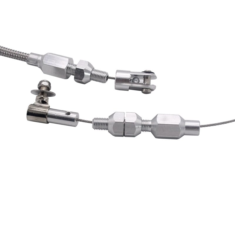 24 Inch Throttle Cable Braided Universal Accelerator with 350 Transmission Dipstick TH350 Tranny SBC BBC Trans