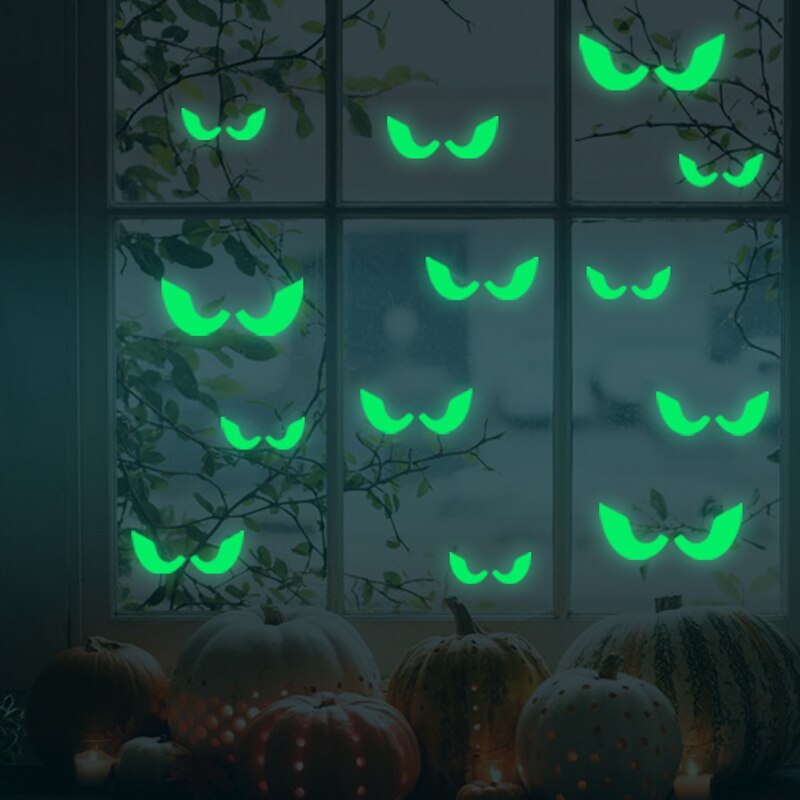 Halloween Lichtgevende Muurstickers Ghost Vampier Heks Gluren Ogen Pompoen Lichtgevende Fluorescerende Stickers Halloween Decoratie