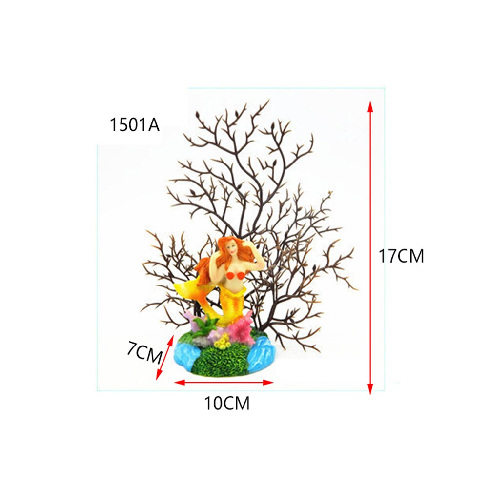 Mini Lovely Cartoon Tree Man Aquarium Fish Tank Toy Cave Stone Ornament Resin Oxygen Air Pump Aquatic Garden Supplies Decoration: 1501A