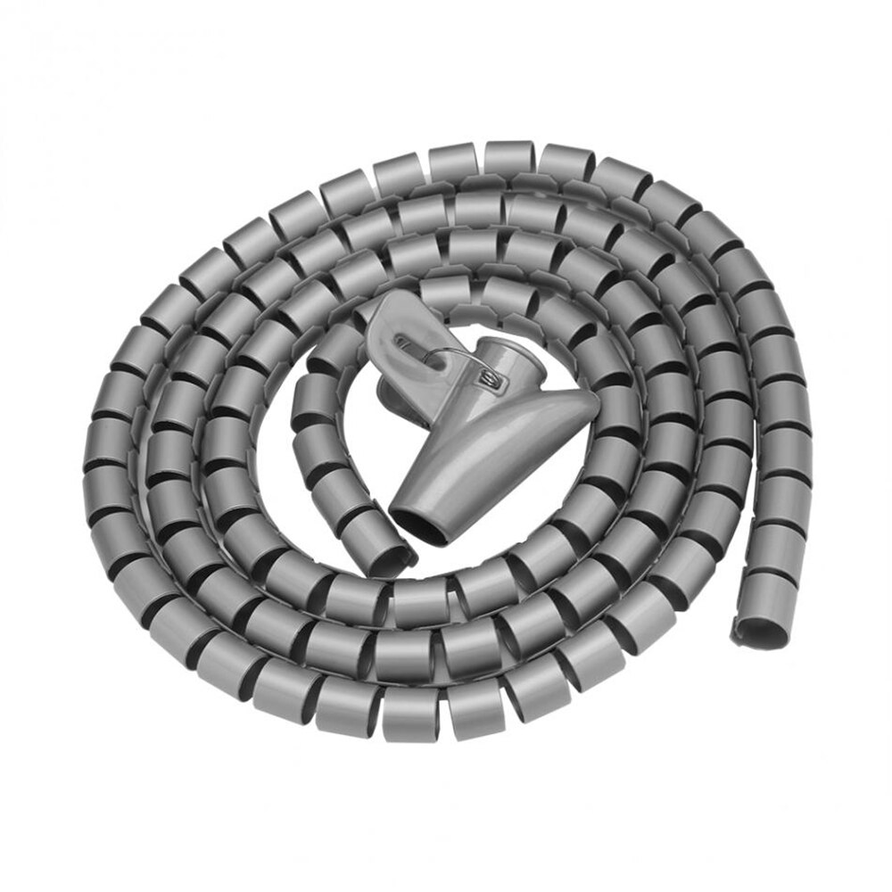 1 sztuk 1.5/2m elastyczny kabel spiralny organizator przechowywania przewód przewód Protector zarządzanie kablami Winder biurko Tidy akcesoria kablowe: 10mm  2m grey