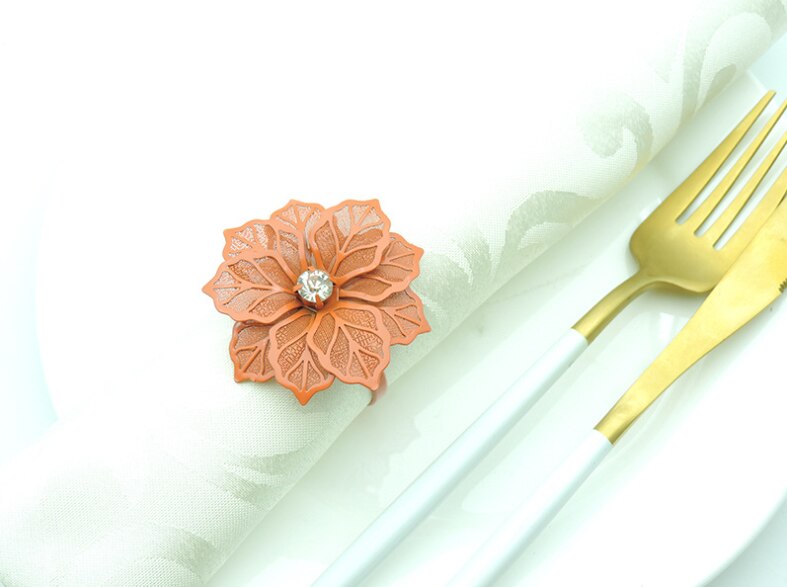 Anillos para servilletas con forma de flor para boda, banquete, cena, , cumpleaños, familia, mesa de reuniones, decoración, soporte para servilletas, 12 Uds.