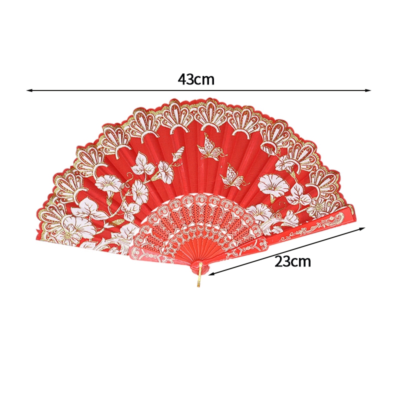 Abanico de mano plegable de seda Vintage, abanico personalizado antiguo de bambú, abanicos de utilería de baile femenino de estilo chino, decoración portátil grabada a mano: Transparente