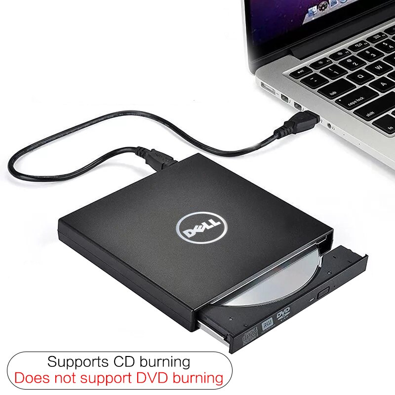 Dell USB 3.0 Slim Portable Optical Drive CD DVD RW Read Write High Speed Silent Desktop Laptop Notebook DVD Recorder Player Case: USB 2.0