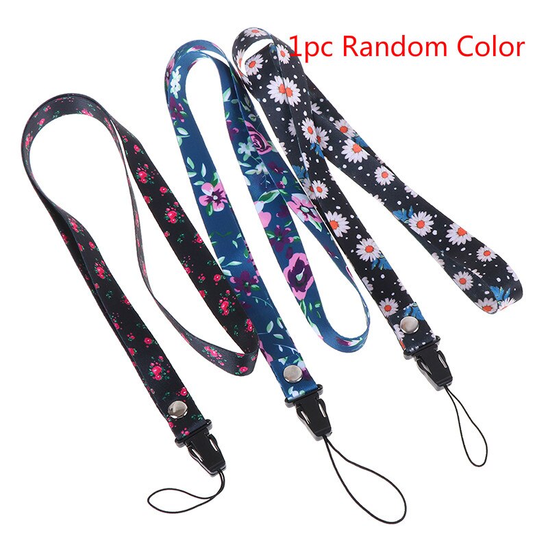 1Pc Bloem Bladeren Neck Strap Lanyards Voor Sleutels Id Kaart Mobiele Telefoon Bandjes Usb Badge Houder Diy Hang Touw lariat Lanyard: 1pc Random