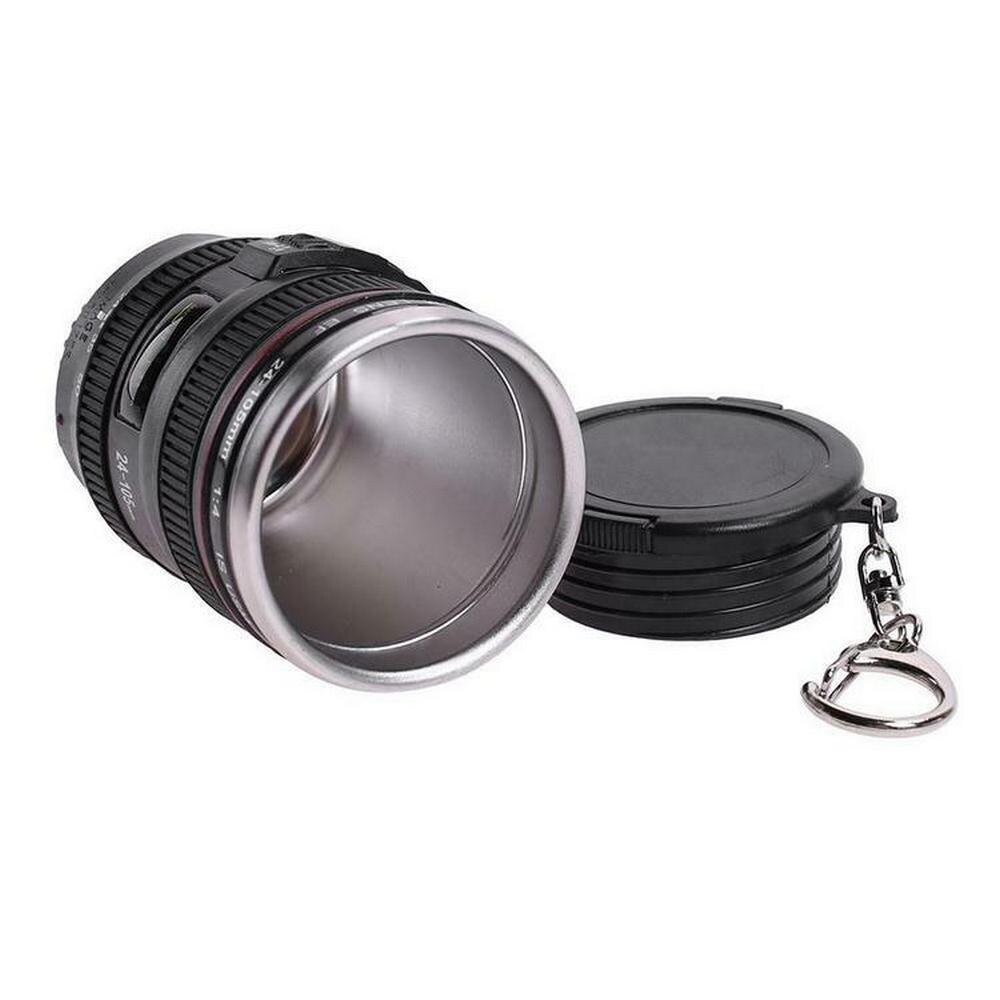 Camping pendentif caméra lentille tasses tasses ABS + acier inoxydable émulation caméra Thermos tasse bouteille d'eau Whisky vin tasses pour extérieur