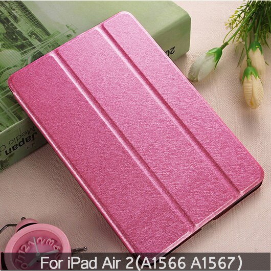 Étui de protection pour iPad Air 1 Air2 3 , support pliable intelligent pour A1474 A1475 A1566 A1567 A1701 avec veille/réveil automatique: Rose red- Air 2 9.7