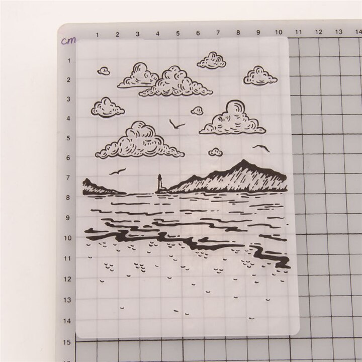 Gabarit de Scrapbook en relief | Bricolage, fabrication de carte, carte artisanale, gabarit de carte plastique, timbre Transparent, décoration de mariage: Blanc crème