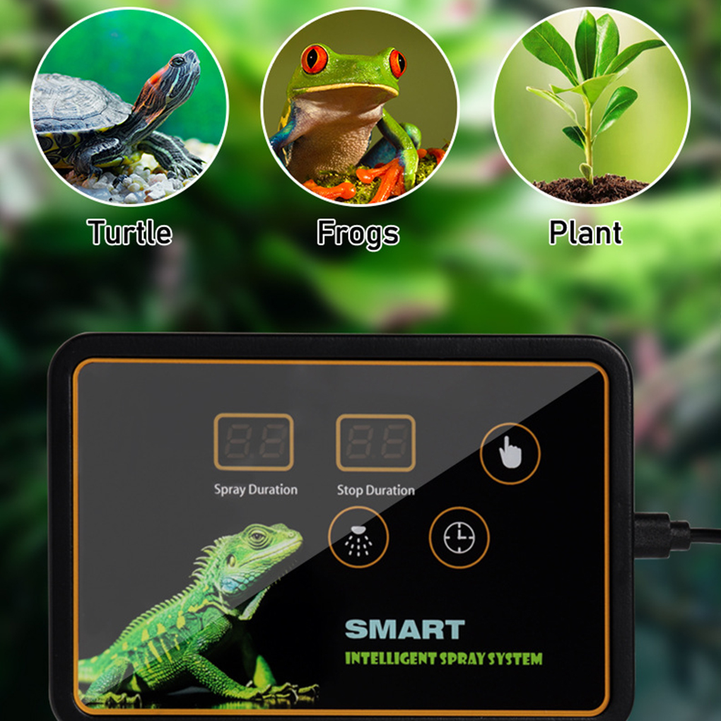 Intelligent Spraysystem för Reptiler - Elektronisk Timer Automatisk Dimma Fuktighetsgivare Regnskog Kit