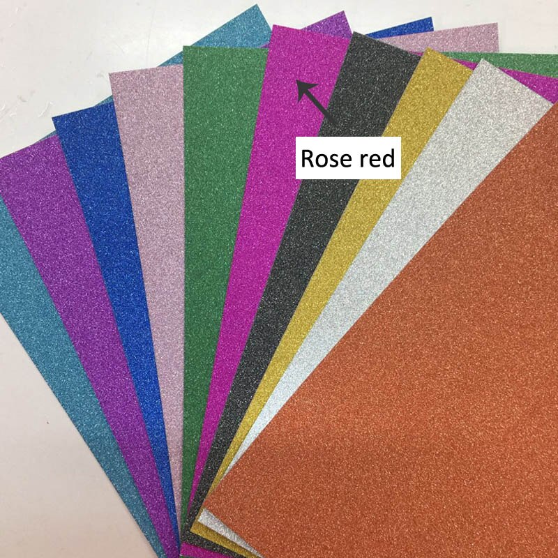 Karte funkeln Papier freundlicher Spielzeug Pappe Ohne Aufkleber Blitz-Pulver Karton Handwerk Papier Party Dekoration: Rose rot