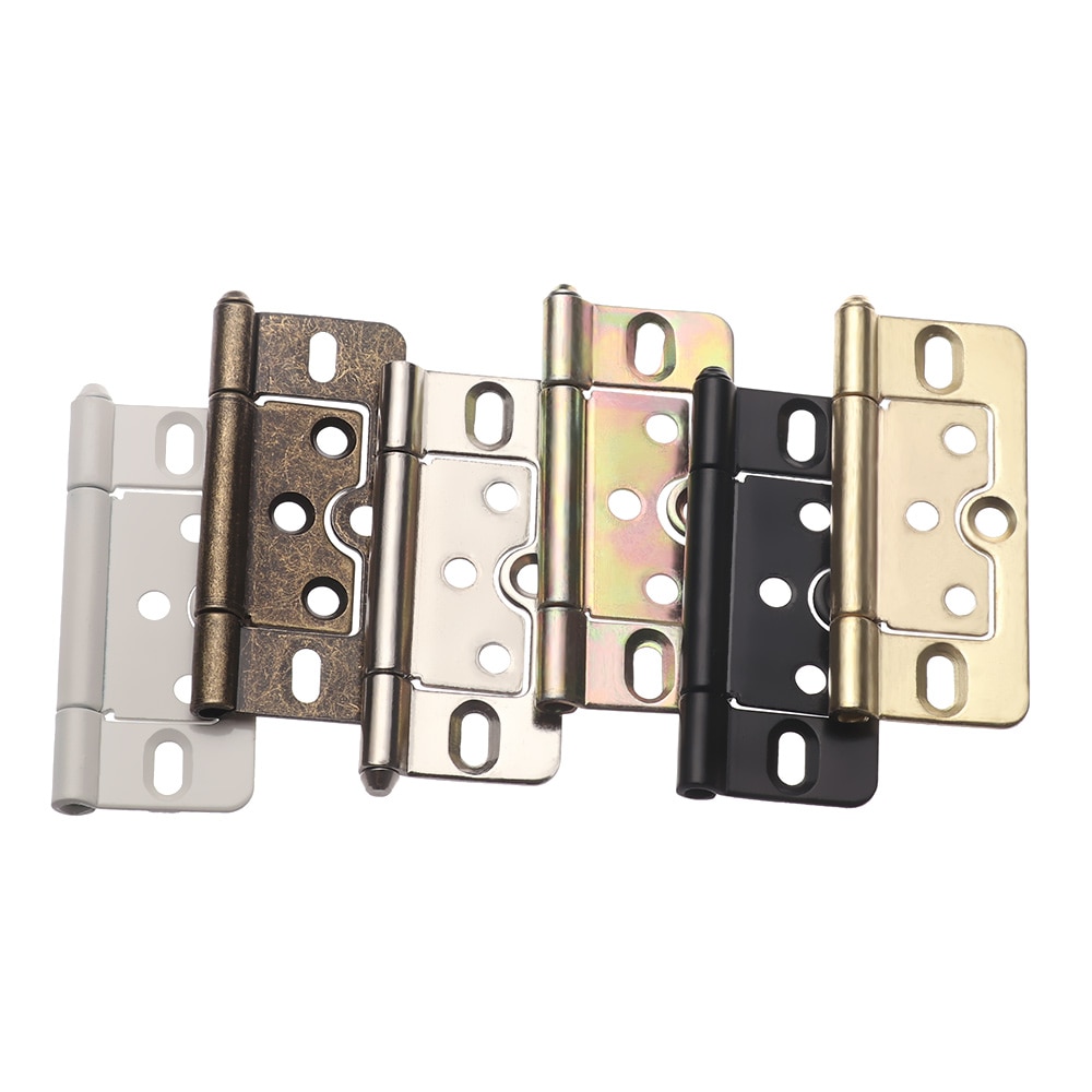1Pair 3 Inch Iron Flush Door Hinges Folded Connect Hinges Close Hinges Large Cabinet Cupboard Furniture Hardware Accessories