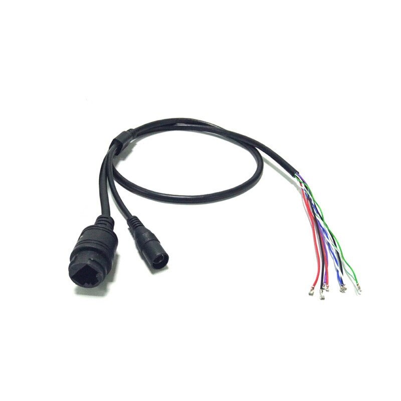 CCTV Network Cable RJ45 + DC Female Power 5.5x2.1mm For IP Camera PCB Module cable 70cm