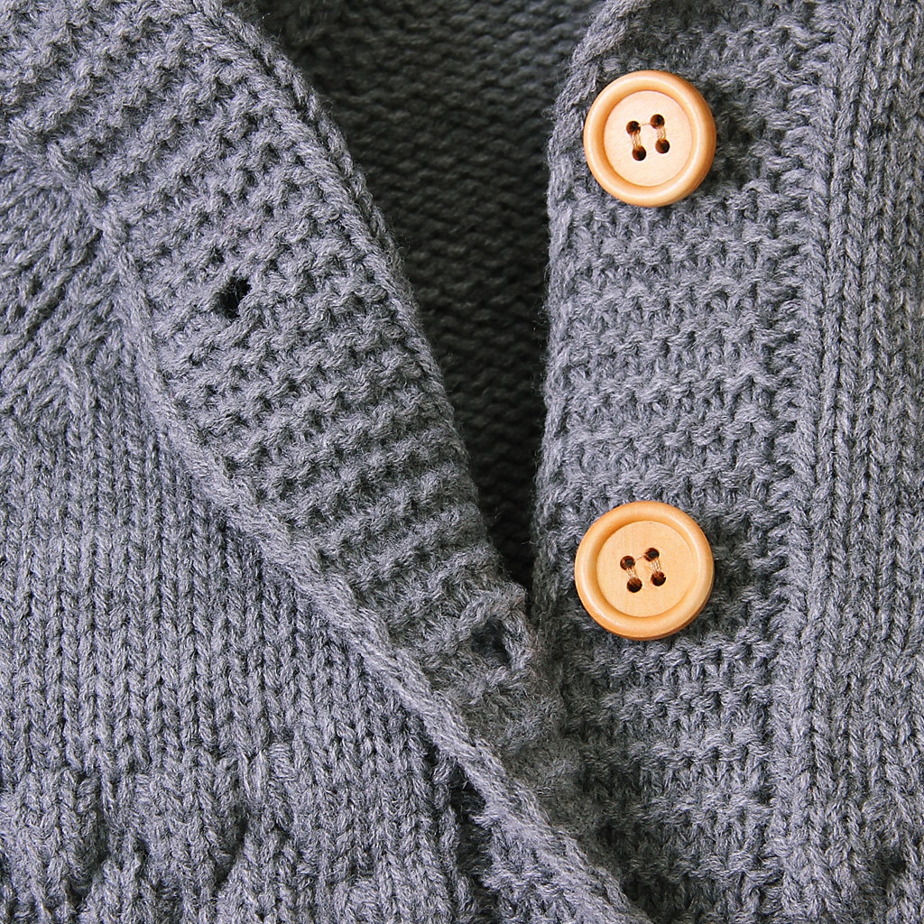 Knit Baby Sweater Winter Infant Newborn Cardigan Sweaters For Toddler Boys Hooded Jackets Button Up Autumn Baby Girls Coat