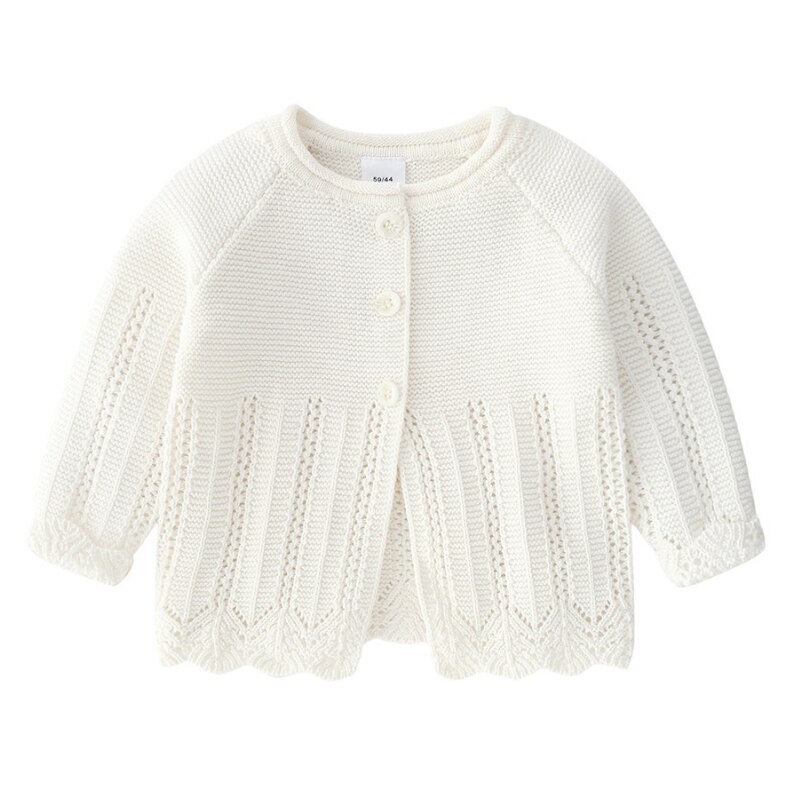 Lente Katoenen Trui Top Baby Meisje Kinderen Kleding Prinses Meisjes Gebreide Vest Trui Kids Peuter Herfst Dragen: WHITE / 24M