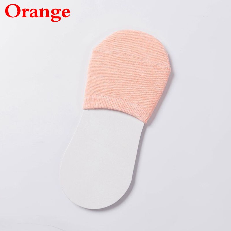 Women Simple Solid Sock Slippers Half Grip Foot Toe Socks Summer Thin Invisible Socks Feet Women's Socking Female: Orange