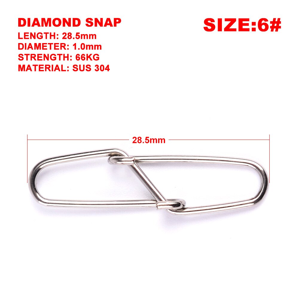30pcs/bag Stainless Steel Hook Fast Clip Lock Snap Swivel Solid Rings Safety Snaps Fishing Hook Connector Fishing Gear: 7
