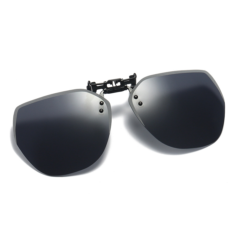 Gafas de sol polarizadas sin montura para hombre y mujer, lentes de sol polarizadas con Clip, estilo Retro, a la