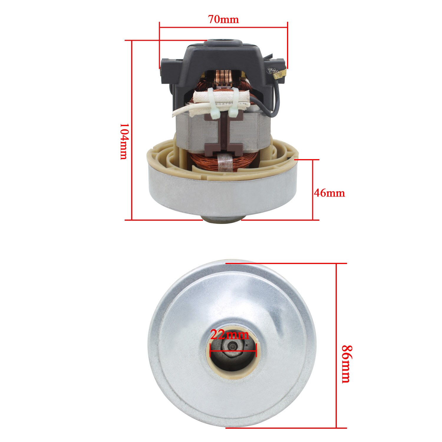 220V DC Single-phase series motor for vacuum cleaner Large suction motor replacement parts 400W with fan blades